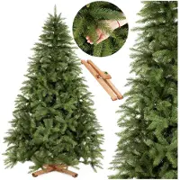 Springos Royal Trees Weihnachtsbaum künstlich 220 cm – Skandinavische Fichte | dichter Christbaum | Premium Tannenbaum inkl. Holzständer & Aufbewahrungstasche