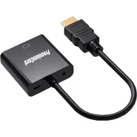 PremiumCord HDMI-zu-VGA-Konverter mit 3,5-mm-Stereo-Klinkenstecker, schwarz (khcon-54)