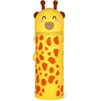 OEM 2-in-1 Silikon-Federmäppchen, Giraffe, 18,5 cm, Stiftehalter