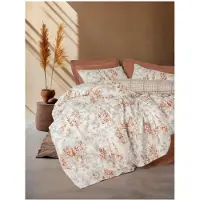 L'essentiel Maison , Ranforce King-Size-Bettbezug-Set (FR), Lamina - Cinnamon, 100 % BAUMWOLLE RANFORCE, Zimt, 240 x 220 cm
