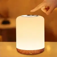 SOLIDEE Nachttischlampe Touch Dimmbar,LED Nachtlicht Baby mit 256 RGB Warmweißes Tischlampe,Nachtlicht Batterie USB-Aufladung,1-Stunden-Timer fur Schlafzimmer Wohnzimmer Kinder Erwachsene(Holz)