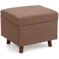 Relaxdays Hocker Cord mit Stauraum Braun