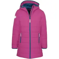 TROLLKIDS Stavanger Coat Mädchen-Wintermantel, Beerenrosa/Blau, Gr. 164 (219-243)
