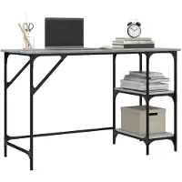 vidaXL Schreibtisch Grau Sonoma 120x50x75 cm Metall Holzwerkstoff
