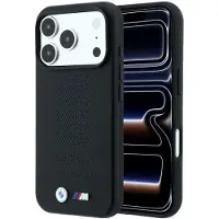 BMW M Blue Perfo Metal Logo MagSafe Case for iPhone 18 Pro / 17 Pro Black