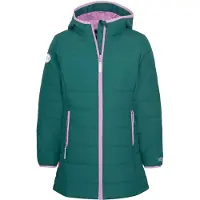 TROLLKIDS Stavanger Coat Mädchen-Wintermantel, Dunkelpetrol/Hellviolett, Gr. 140 (219-150)