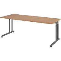 Bümö Schreibtisch Serie-Z - Gestell: Graphit, Nachbildung: Nussbaum, Größe: 200 x 80 cm