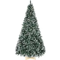 Bolt Kunst-Weihnachtsbaum mit Schnee – Kanadische Tanne – 150cm – Mit echten Tannenzapfen – Ohne Beleuchtung