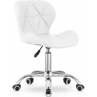 Home Collective Drehstuhl Bürostuhl Schreibtischstuhl Polster aus Samt in weiß | höhenverstellbar mit ergonomischer Sitzfläche