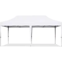 Bolt Partyzelt mit Seitenwänden – 300x600cm – Aufklappbar – Weiß – Easy Up – Pavillon – Wasserdicht & Wetterbeständig – Höhenverstellbar