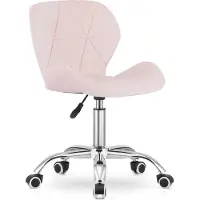 Home Collective Drehstuhl Bürostuhl Schreibtischstuhl Polster aus Samt in rosa | höhenverstellbar mit ergonomischer Sitzfläche