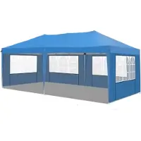 Bolt Partyzelt mit Seitenwänden – 300x600 cm – Faltbar – Blau – 420D Oxford-Gewebe – Easy-Up Pavillon – Wasserdicht & Wetterfest – Höhenverstellbar