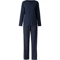 Calida Schlafanzug "Sweet Dreams" 2 tlg. lockere Passform, Rundhals, Interlock-Qualität, Langarm, weich