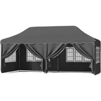 Bolt Faltpavillon 3x6m – Schwarz – Pavillon mit 6 Seitenwänden – Wasserdicht – UV50+ – Gartenzelt – Partyzelt