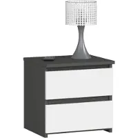 Home Collective Kommode mit 2 Schubladen Kommode Schlafzimmer Flur Wohnzimmer Organizer Kommode mit Schubladen 40 cm breit 40 cm hoch | graphit-weiß Holz Highboard Sideboard Mehrzweckschrank Schrank schmal
