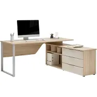 Momax Eckschreibtisch Siena Eichefarben
