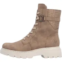 Rieker Damen Stiefelette Plateausohle Anflechter Schaftriemen mit Öse 76732, Größe:40 EU, Farbe:Beige