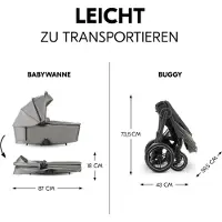 Hauck Comfort N Care Air Set, Betthimmel, Reisesystem-Babywagen, Unisex, Aufblasbare Räder, Faltbar, Dunkles Grau