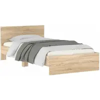 vidaXL Bettgestell ohne Matratze mit Kopfteil Sonoma-Eiche 100x200 cm