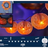 Xmas-King LED Halloween Lichterkette 10er Kürbis Batteriebetrieb innen 35096