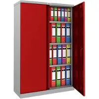 Phoenix SCL1491GRK - Stahlschrank - Schlüsselschloss - Grau / Rot - 91,5 x 37,0 x 140,0 cm