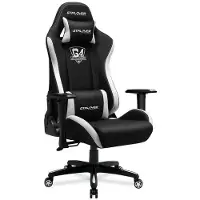 GTPLAYER Gaming Stuhl Stoff Bürostuhl Gamer Ergonomischer Stuhl Einstellbare Armlehne Einteiliger Stahlrahmen von der Leinen machartige Oberfläche schwarz