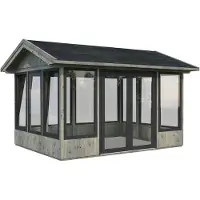 Palmako Pavillon Isabella 10,9 m² 401 x 303 cm tauchgrundiert grau