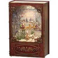 Konstsmide Weihnachtslaterne LED Buch mit fliegendem Weihnachtsmann mit Schlitten (rood)