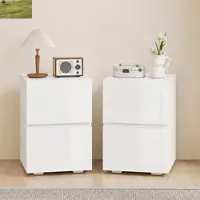 HOMCOM NACHTTISCH 2er Set MDF Weiß