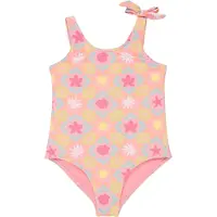 Roxy Badeanzug "Check One-Piece", Kinder, Gr. 2(84-92cm), bunt (plumeria hippie hour diagonal), Recycling-Polyester, Badeanzüge Badeanzug