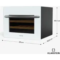 Klarstein Vinoline 24 Built-In Uno Weinschrank | 24 Flaschen | Integrierbar | LED | Weiße Glastür Weiß