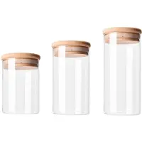 Krumble Vorratsdosen Glas 3 Stück - Zuckerdose - Glasdosen - Vorratsdosen - inkl. Deckel