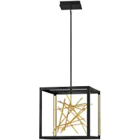 HINKLEY Elstead Styx LED Hängeleuchte 54cm Schwarz und vergoldetes Gold