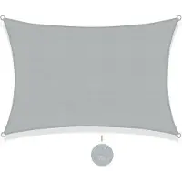 Famanu Sonnenschutz Rechteckig - Wasserabweisend, UV-Schutz, Lichtgrau, 3x4 m