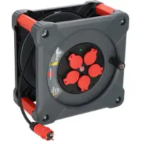 Brennenstuhl KA 5100 5, Schwarz, Rot, Silber, Stahl, 5 AC-Ausgänge, Typ F, Typ F, Gerade