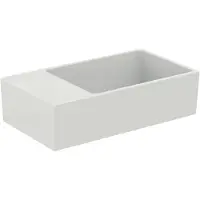 Ideal standard Extra Handwaschbecken, ohne Hahnloch, mit Überlauf, geschliffen, 450x250x150 mm, T3921MA, Farbe: Weiß mit Ideal Plus