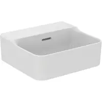Ideal standard Conca Handwaschbecken, ohne Hahnloch, geschliffen, 400x350x165 mm, T3877MA, Farbe: Weiß mit Ideal Plus
