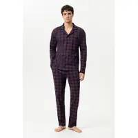 Mey Herren-Pyjama Serie Lumber Grid Yacht Blue | Größe L
