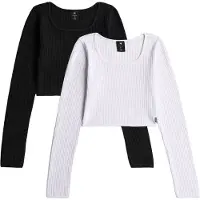 G-Star Langarmshirt "KIDS, SOUTH TEE LS 2-PACK G" Packung, in gerippter Struktur, Slim Fit