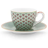 Pip studio Espressotasse Home Espressotasse und Untertasse Blooming Tales Blue