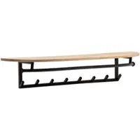 KADIMA DESIGN WANDGARDEROBE TIETAR, Akazie Massivholz, Akazie-Schwarz, 100 x 20 x 30 cm