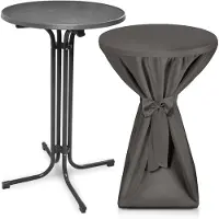 Beautissu Bellini, Ø70cm, Gestell Grau, inkl. Premium Husse Anthrazit, klappbar