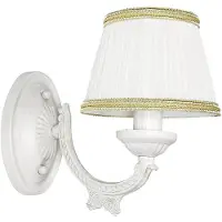 Licht-Erlebnisse Wandlampe E14 Weiß Stoff Metall Klassisch Wandleuchte