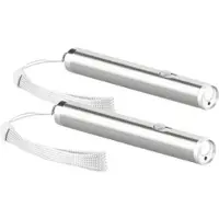 Pearl 2er-Set 2in1-LED-Taschenlampe & Laserpointer, Edelstahl-Gehäuse