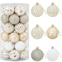 vidaXL Weihnachtskugelset 30 stk. Gold und Weiß Ø 6 cm Kunststoff 42053227