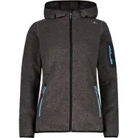 CMP Woman Fleece Fleece Jacket FIX Hood antracite-cool blue (31UZ) 42