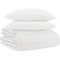 vidaXL Winterbettdecke mit Kissen 3 Stk. Weiß Daunenfeder
