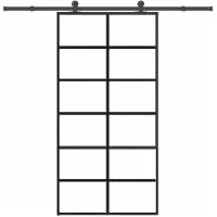 vidaXL Schiebetür mit Beschlag 102x205 cm ESG-Glas & Aluminium