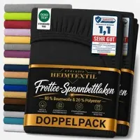 EXKLUSIV HEIMTEXTIL Doppelpack Frottee Spannbettlaken 90 - 100 x 200 cm Schwarz