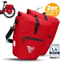 MIVELO 2in1 Fahrradtasche für Gepäckträger „CAPAX“ 25L - Rot - Bestseller,oft gekauft